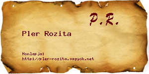 Pler Rozita névjegykártya